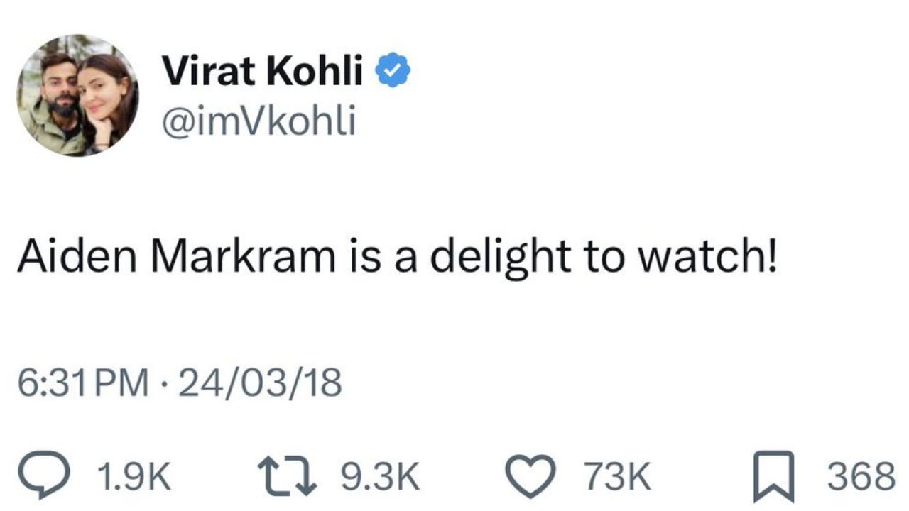 Aiden Markram Virat Kohli