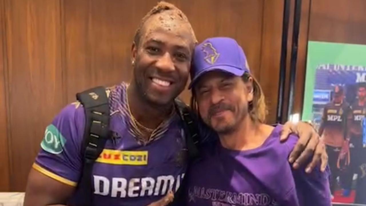 Andre Russell and Shah Rukh Khan