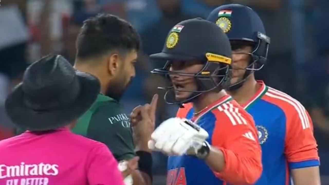 IND vs PAK Abhishek Sharma and Haris Rauf fight