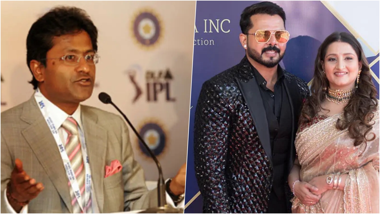 Lalit Modi S Sreesanth With His Wife