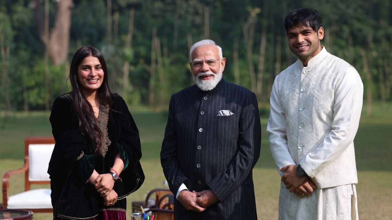 Neeraj Chopra With PM Narendra Modi