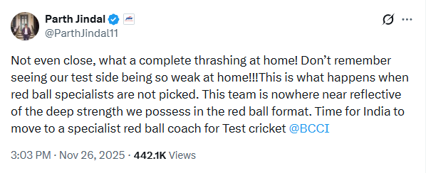 Gautam Gambhir attacks Delhi Capitals co-owner Parth Jindal after winning IND vs SA ODI series