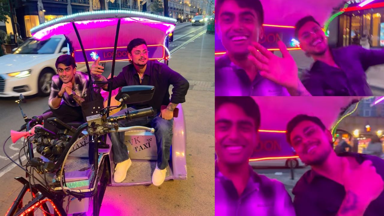 Ishan Kishan Bhojpuri Dance Video in auto rickshaw at London Street after Nottinghamshire vs Yorkshire county championship 2025