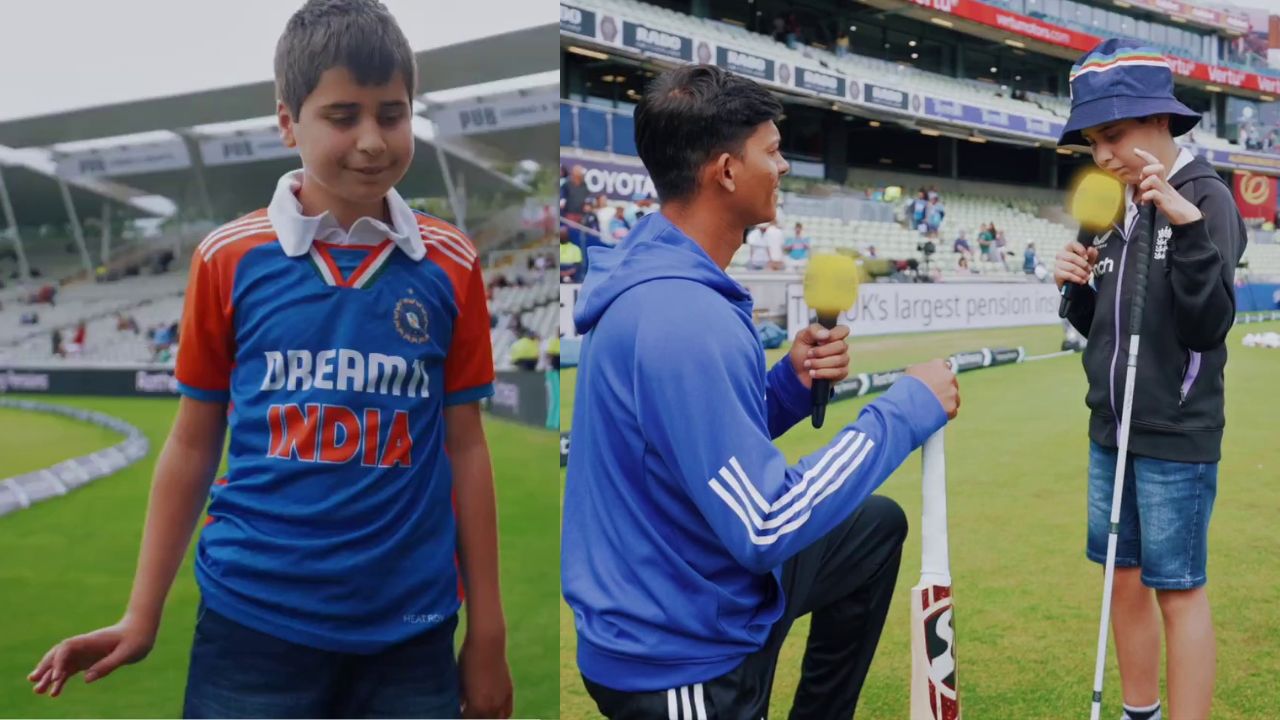 Yashasvi Jaiswal Meets Blind Fan Ravi Gift Bat BCCI Release Video during IND vs ENG Edgbaston Test