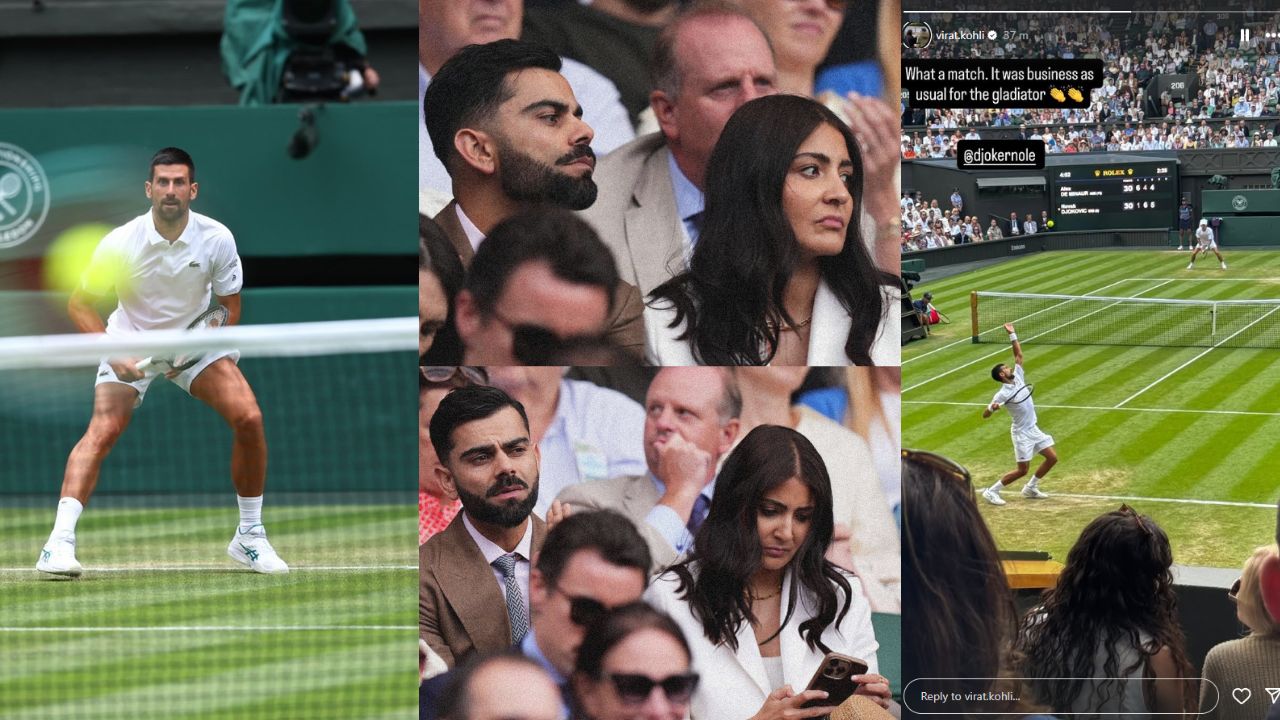 Virat Kohli and Anushka Sharma Spotted at Wimbledon 2025 London during Novak Djokovic vs Alex de Minaur Match