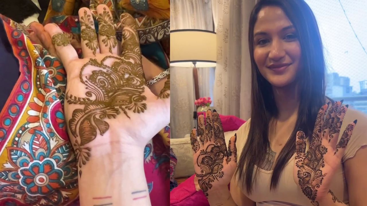 Anaya Bangar Mehndi photo before Sawan Somwar 2025