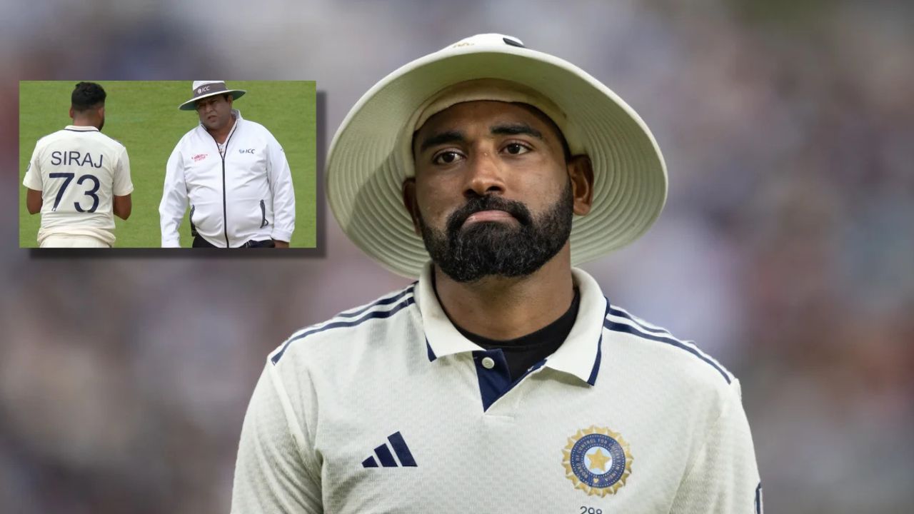 Mohammed Siraj claps for umpire Ahsan Raza to Joe root not out decision on Prasidh Krishna ball in IND vs ENG 5th test Day 4