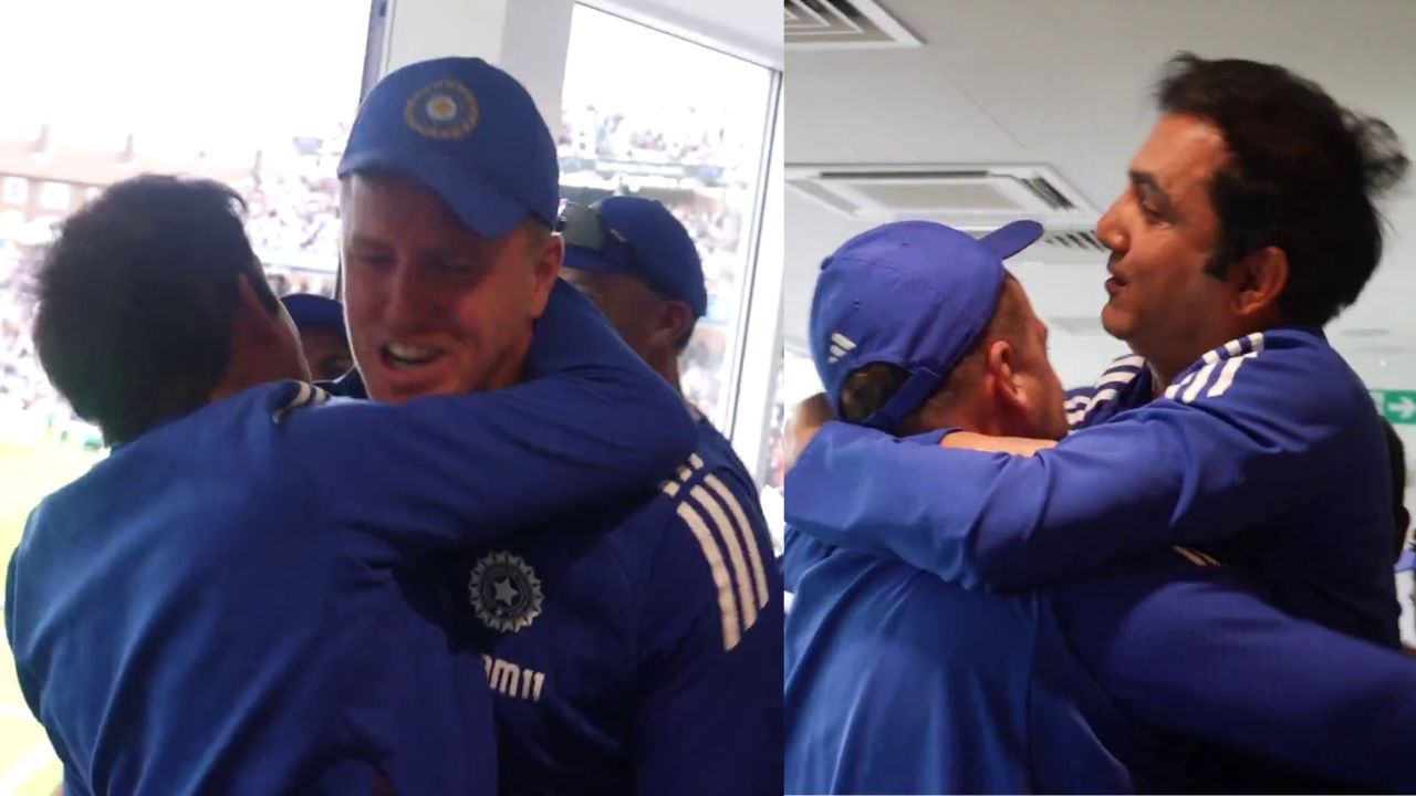 Morne Morkel and Gautam Gambhir Dressing Room Video after Mohammed Siraj take Gus Atkinson Wicket IND vs ENG 5th Test The Oval