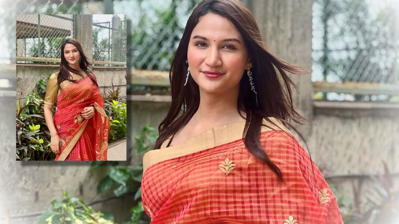 Anaya Bangar Wearing a mom Saree photo share reel and post