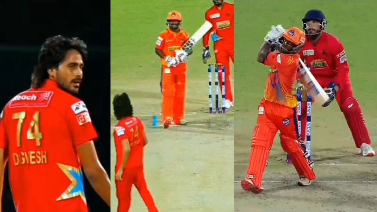 Ankit Kumar Smashes Digvesh Rathi with 2 Consecutive Sixes After Heated Confrontation In DPL 2025 South Delhi Superstarz vs West Delhi Lions
