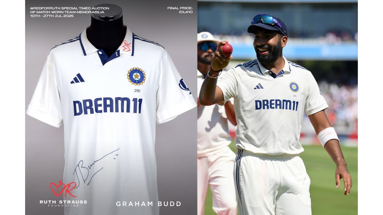 Shubman Gill Jersey Auctioned more than 5 lakh Jasprit Bumrah 4 lakh in budd auctions for Andrew Strauss charity Red for Ruth Shubman Gill Jersey Auctioned more than 5 lakh Jasprit Bumrah 4 lakh in budd auctions for Andrew Strauss charity Red for Ruth