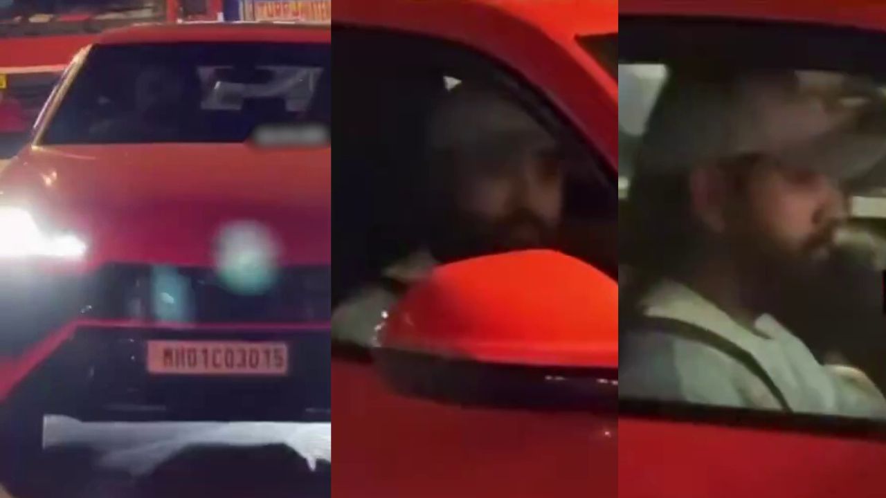 Rohit Sharma Drive new orange Lamborghini Urus in Mumbai Video