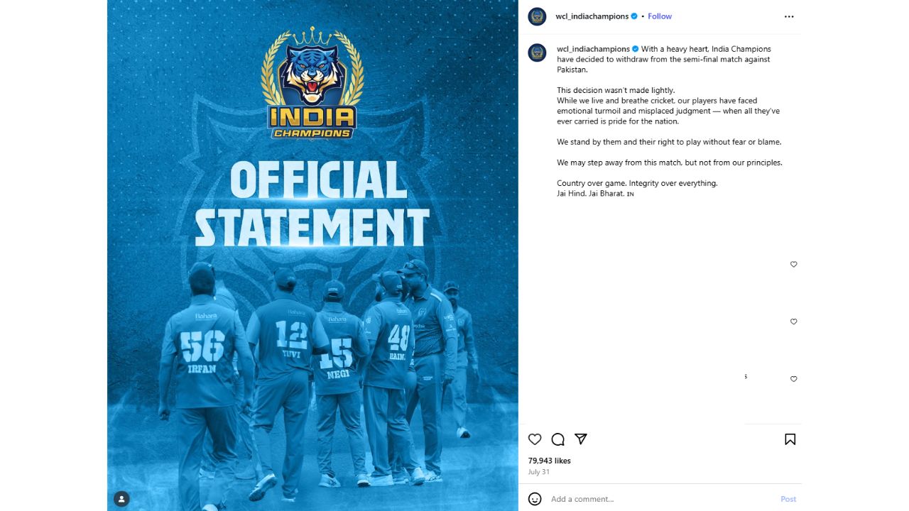 India Champions Statements India Champions Statements