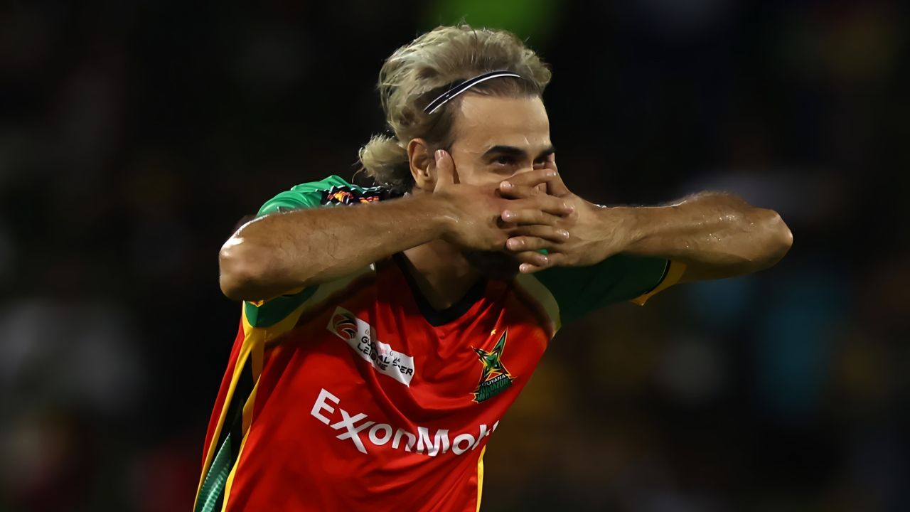 Imran Tahir 5 wicket haul record equalled of Bhuvneshwar Kumar and Lasith Malinga against Antigua and Barbuda Falcons in CPL 2025 GAW vs ABF