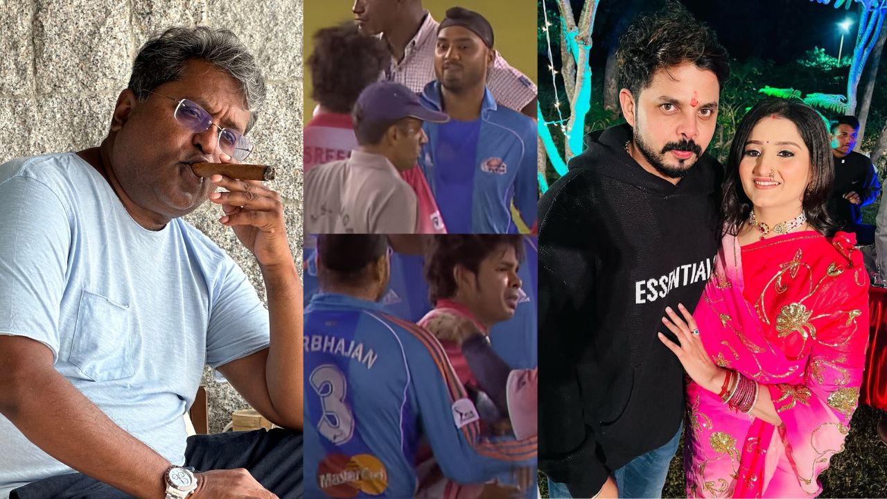 Lalit Modi Michael Clarke release Harbhajan Singh S Sreesanth Slapgate Controversy Unseen video Bhuvneshwari Sreesanth angry and scolds