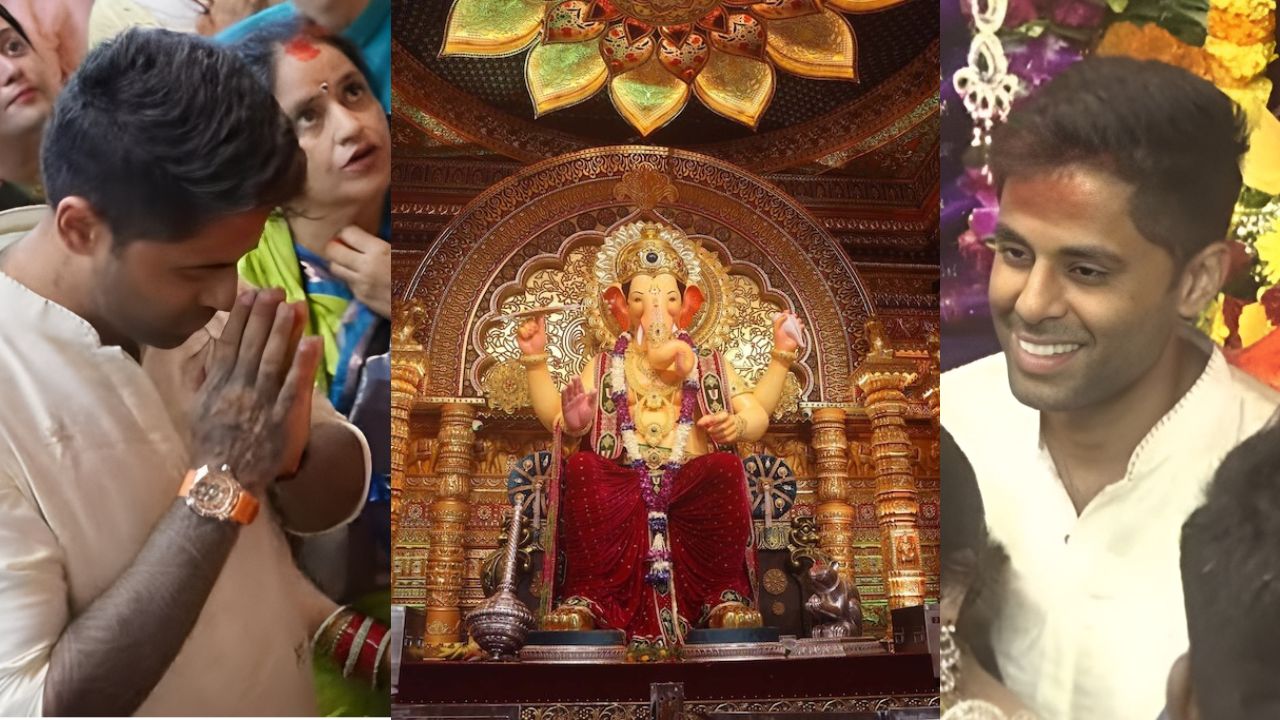 Suryakumar Yadav Spotted Lalbaugcha Raja took blessings from Ganpati Bappa Ganesh Chaturthi ahead Asia Cup 2025