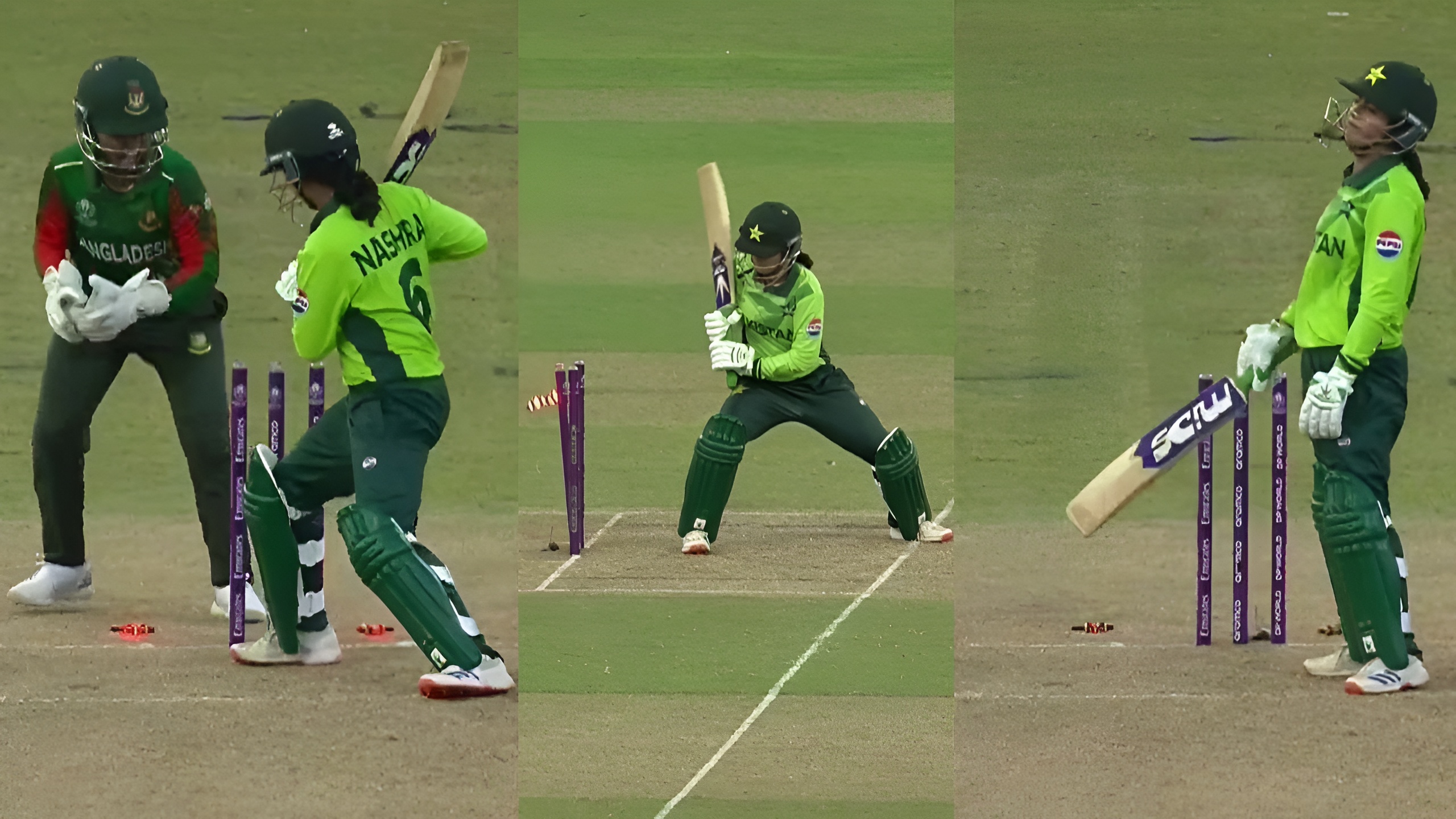 Nashra Sandhu Hit-wicket viral on internet against Bangladesh during ICC Women's World Cup 2025 BAN vs PAK