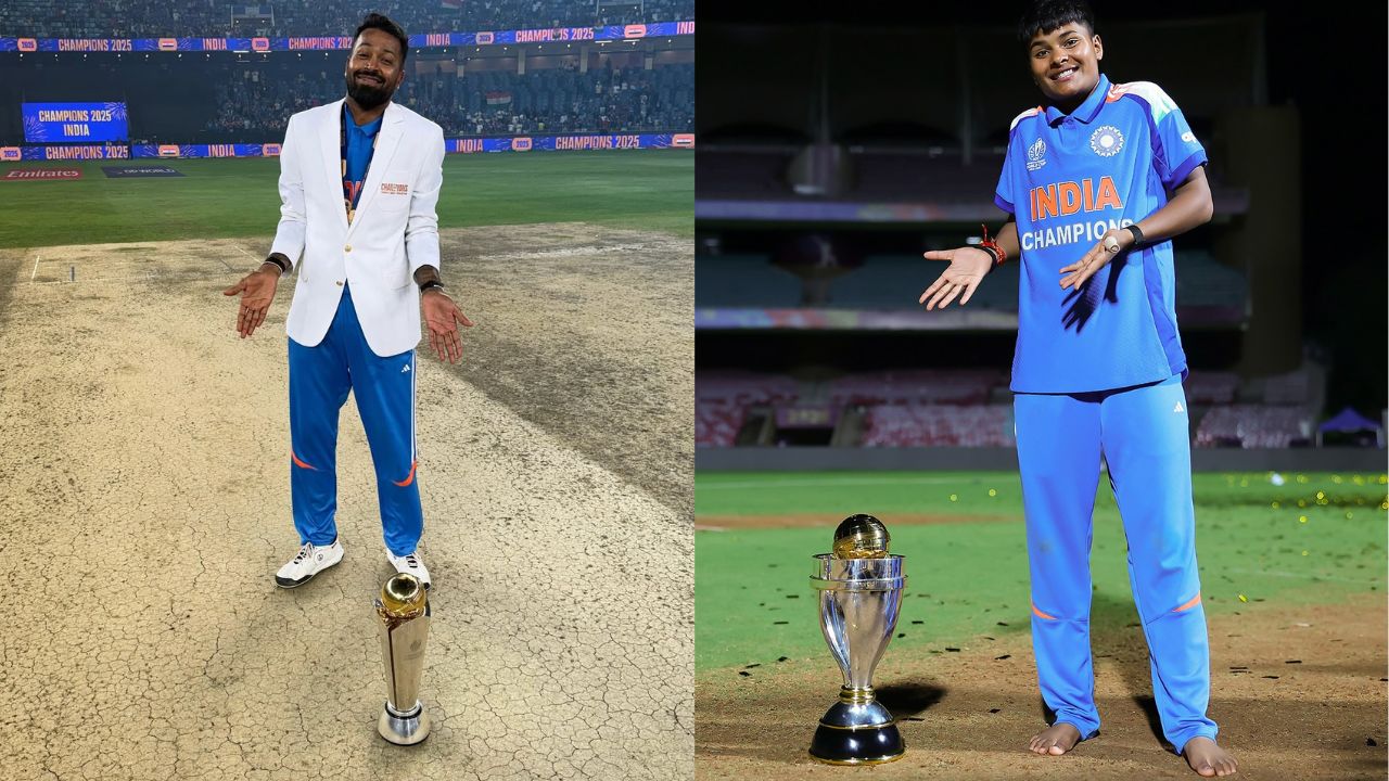 Kranti Goud recreate Hardik Pandya pose with World Cup trophy