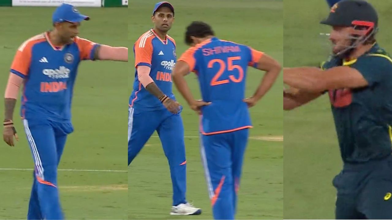Suryakumar Yadav lost his temper on Shivam Dube during live match in IND vs AUS 4th T20I Suryakumar Yadav lost his temper on Shivam Dube during live match in IND vs AUS 4th T20I