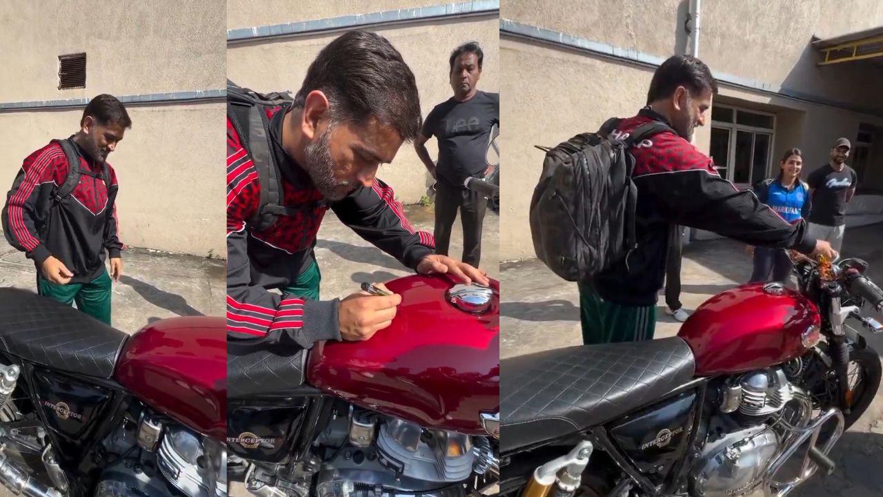 MS Dhoni gives autograph on fan bike video viral ahead IPL 2026 auction