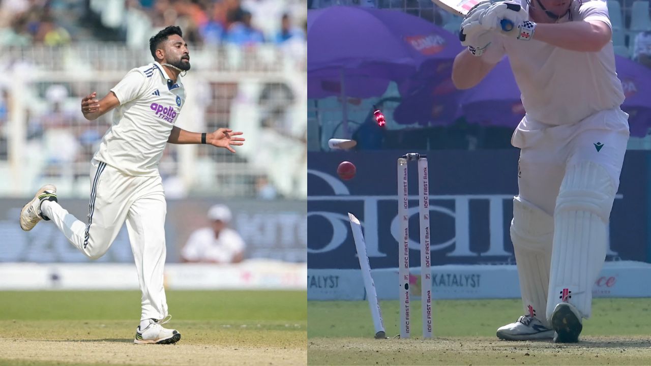 Mohammed Siraj Ball Breaks stumps into two pieces on Simon Harmer wicket during IND vs SA 1st test Kolkata