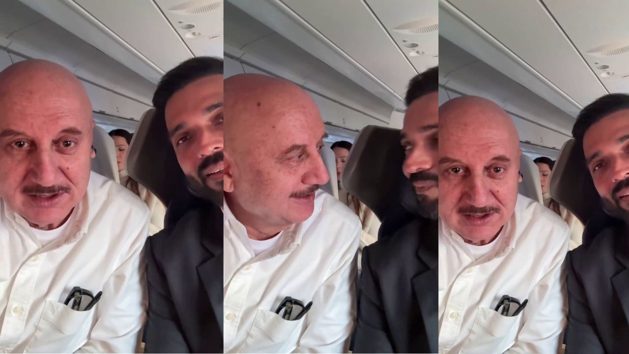 Ajinkya Rahane Meets Anupam Kher during flight from Delhi to Mumbai video viral