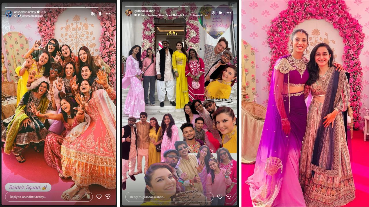 Palash Muchhal and Smriti Mandhana mehndi ceremony photo viral
