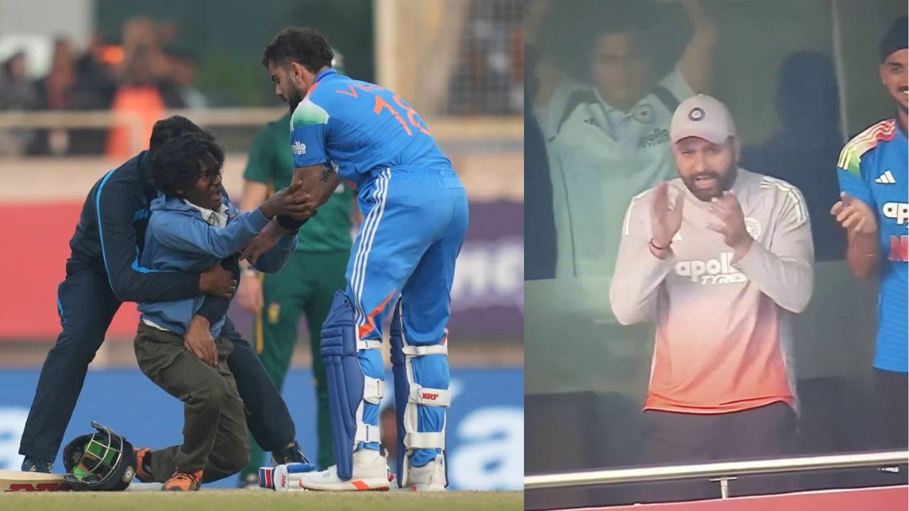 Virat Kohli fan touched feet in Ranchi pitch during IND vs SA 1st ODI mid match