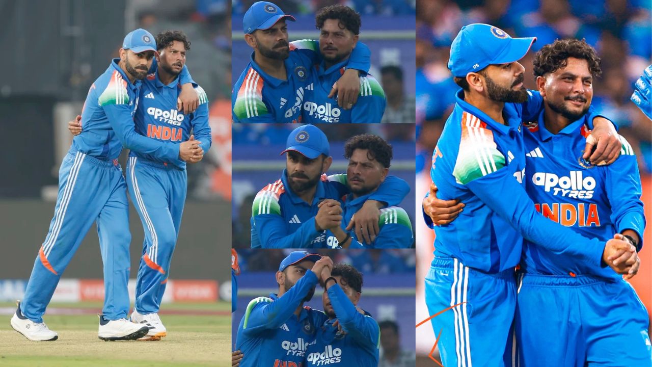 Virat Kohli Kuldeep Yadav Dance at Visakhapatnam Stadium during IND vs SA 3rd ODI