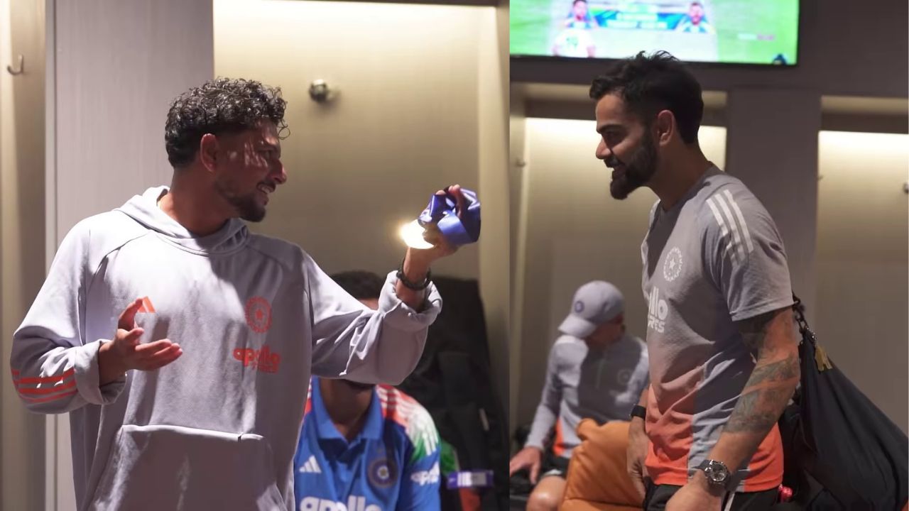 Virat Kohli roast Kuldeep Yadav after he received impact player of the series medal, BCCI video Viral