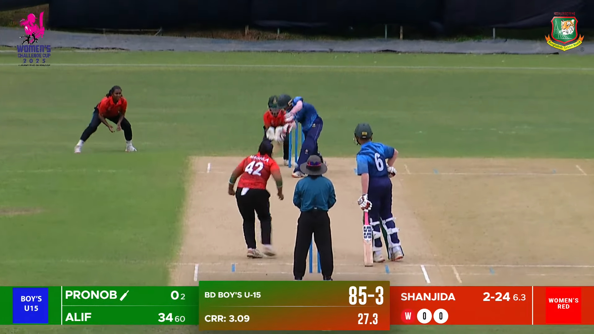VS YouTube LIVE2ndOne DayMatchWomensTeamRedVSBoysU15TeamBCBWomensChallengeCup2025 136 11 