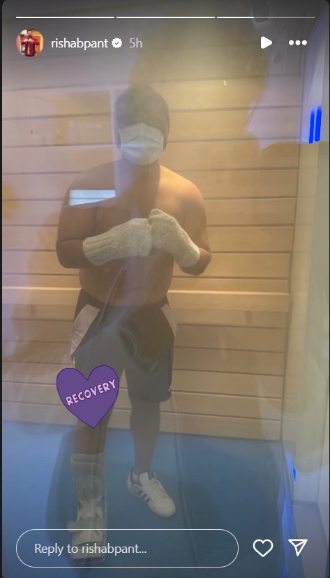 Rishabh Pant share recovery Update wicketkeeper undergoing cold therapy Rishabh Pant share recovery Update wicketkeeper undergoing cold therapy