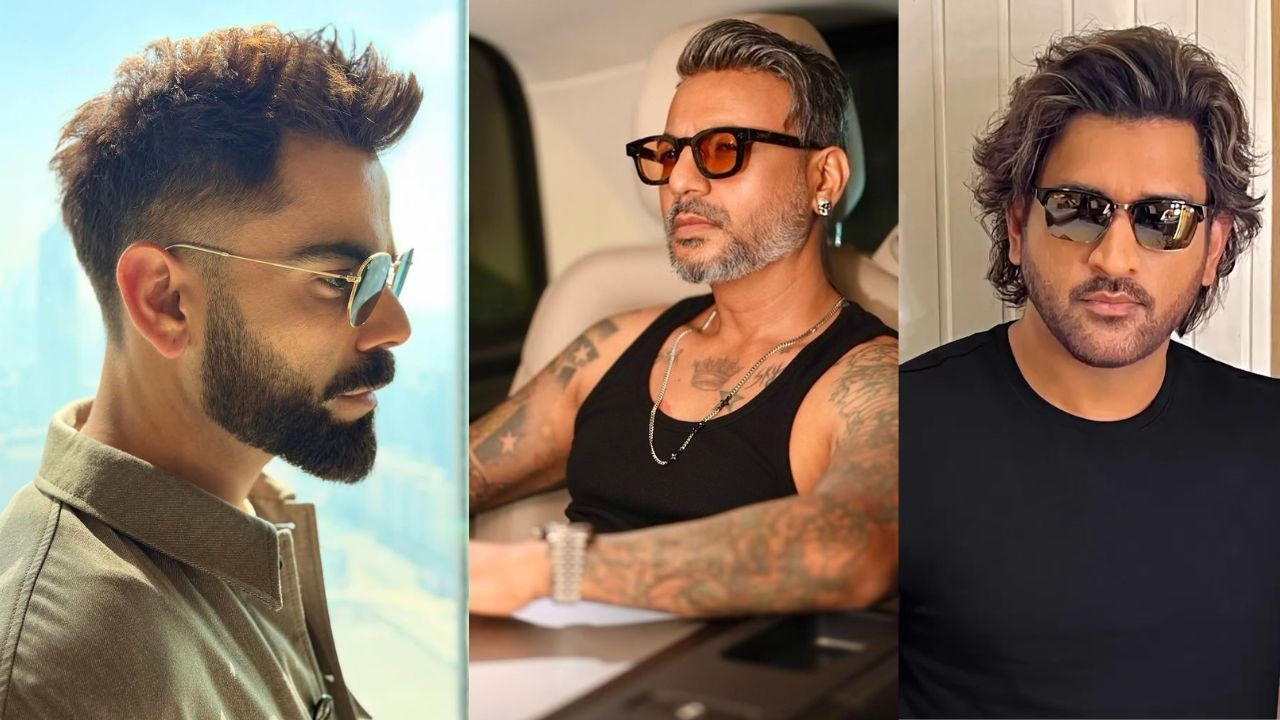 Virat Kohli, Aalim Hakim and MS Dhoni