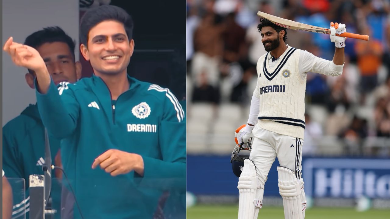 Ravindra Jadeja celebrates his test century in Pushpa style refuses Shubman gill request