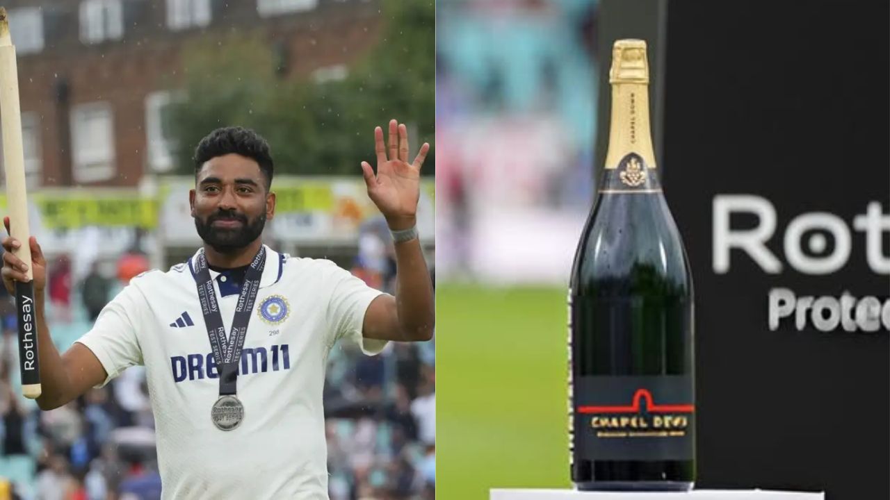 Mohammed Siraj Rejects Champagne Bottle