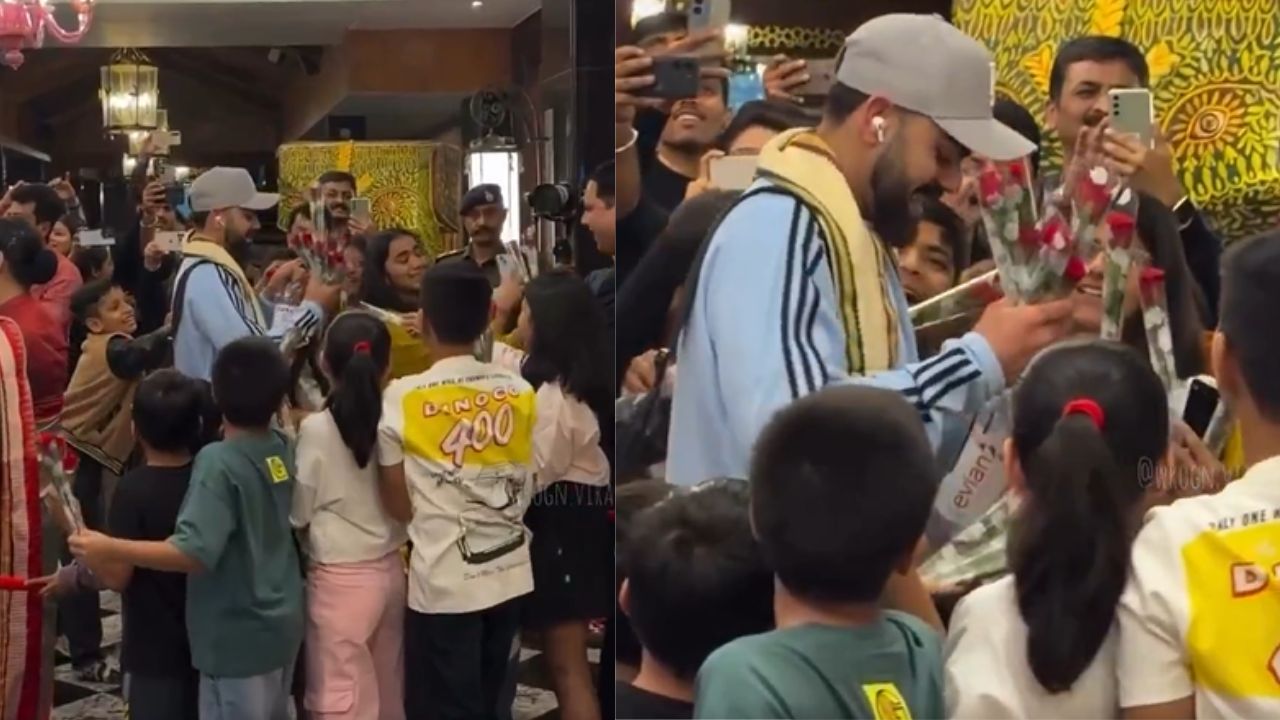 Virat Kohli cute welcome in Raipur