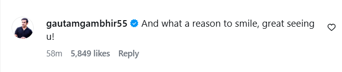 Gautam Gambhir Reaction On MS Dhoni Post