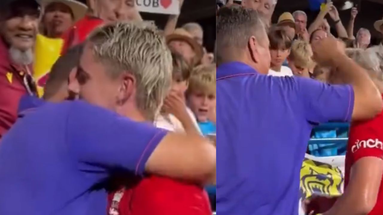 Ind Vs Eng Jacob Bethell With Dad