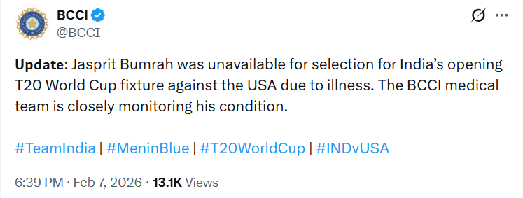 Jasprit Bumrah Injury Update IND Vs USA