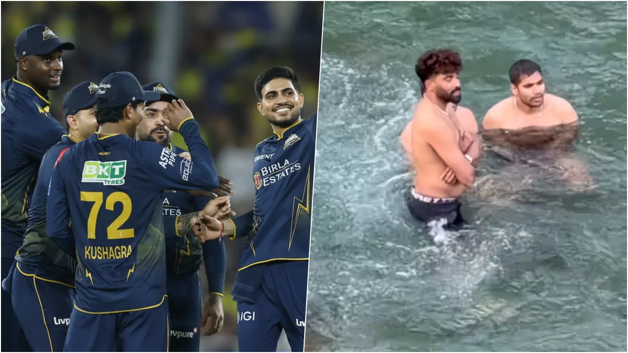 Mohammed Siraj Bathing