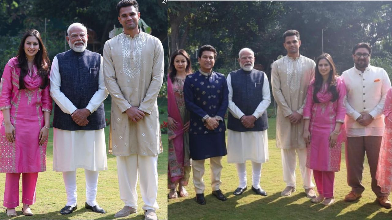 Sachin Tendulkar Family With Narendra Modi
