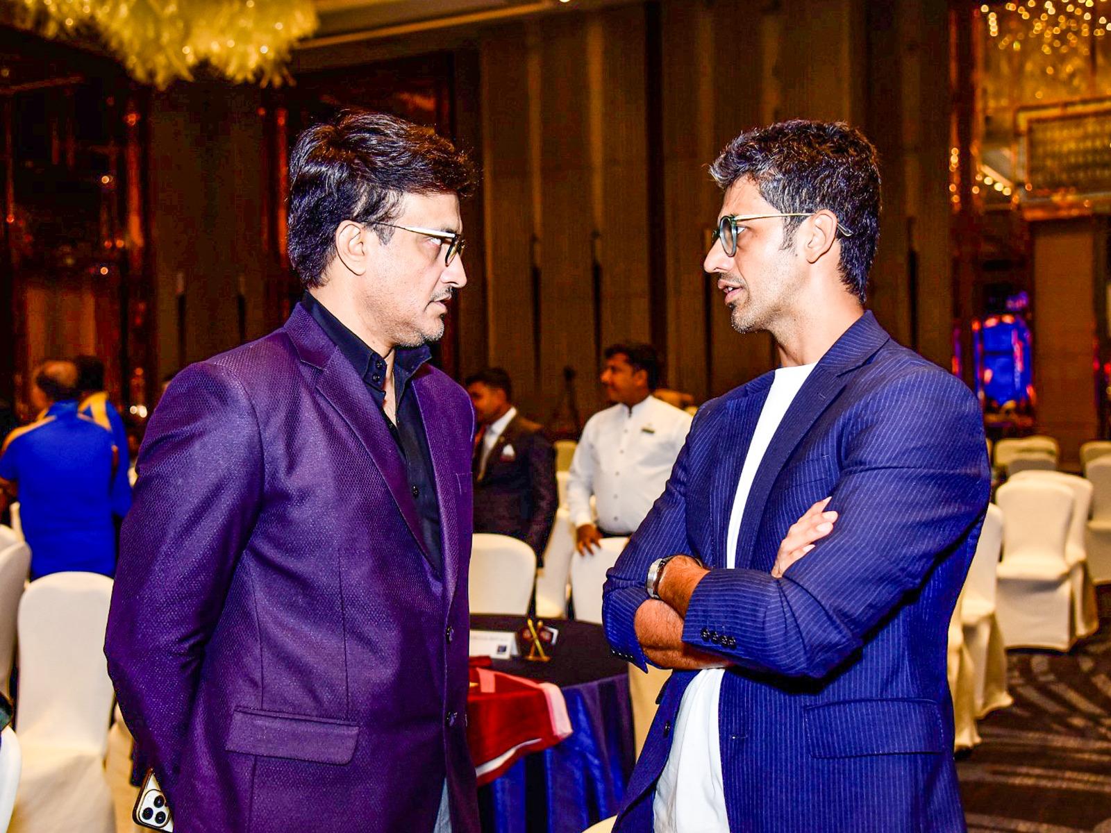 Sourav Ganguly President Cricket Association Of Bengal With Divyanshu Singh CEO JSW Sports