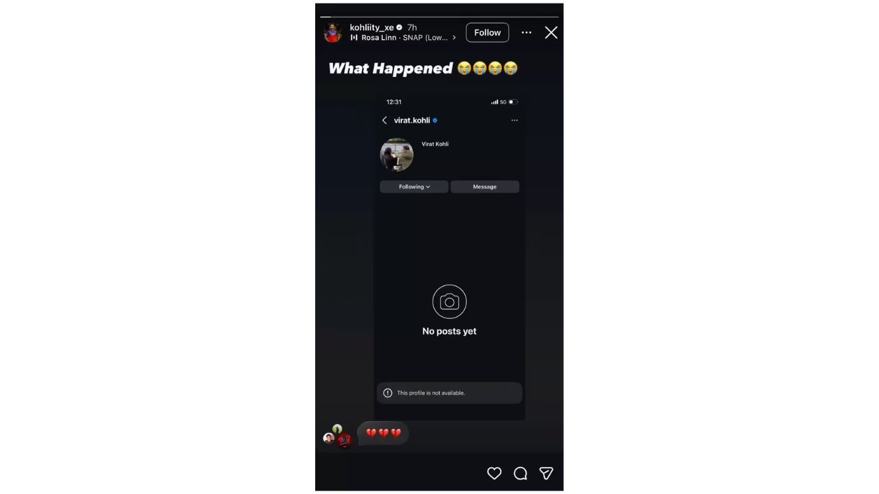 Virat Kohli instagram account Virat Kohli instagram account