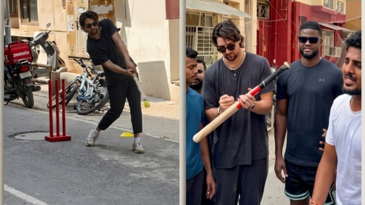 Tim David and Romario Shepherd playing gully cricket ahead of RCB vs DC
