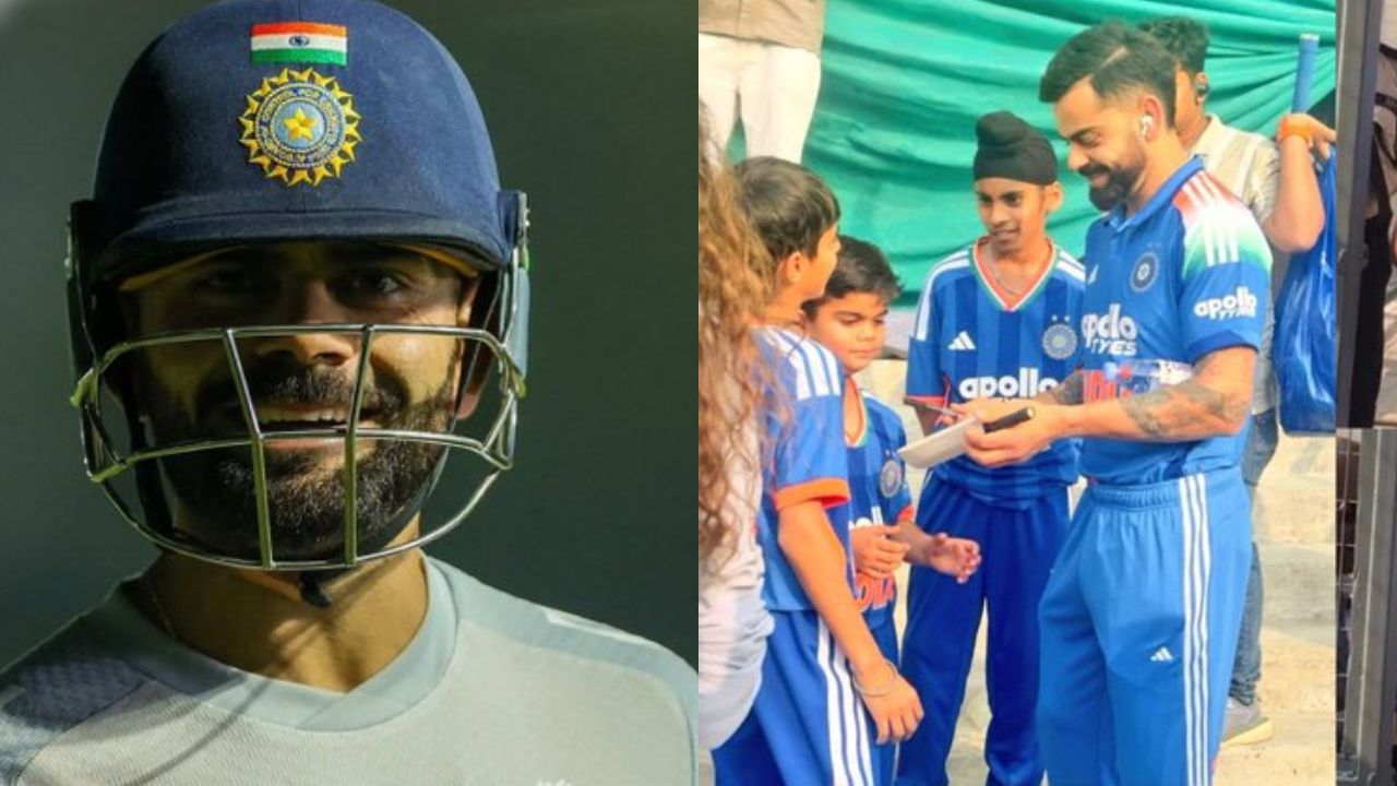 Virat Kohli giving Autograph to a young fan