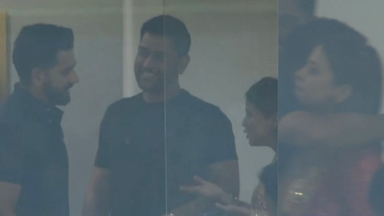 Rohit Sharma meet MS Dhoni and Wife Sakshi in IND vs ENG Semifinal