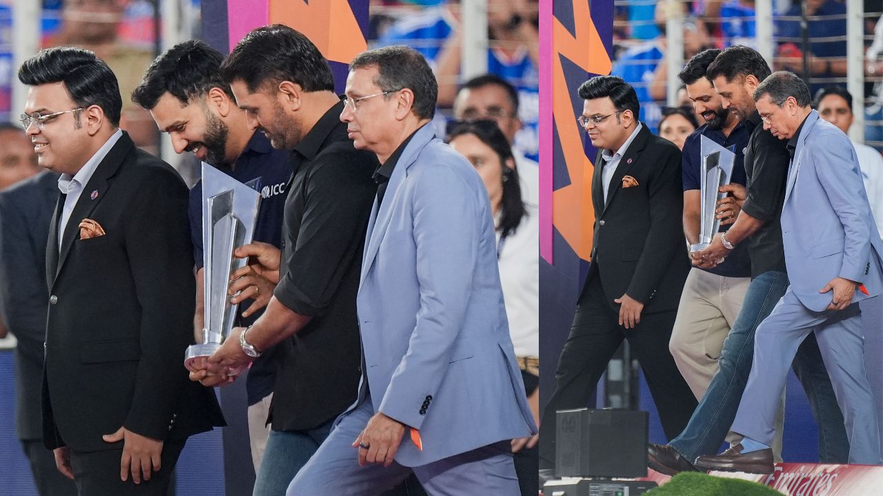 MS Dhoni and Rohit Sharma in T20 World Cup 2026 final