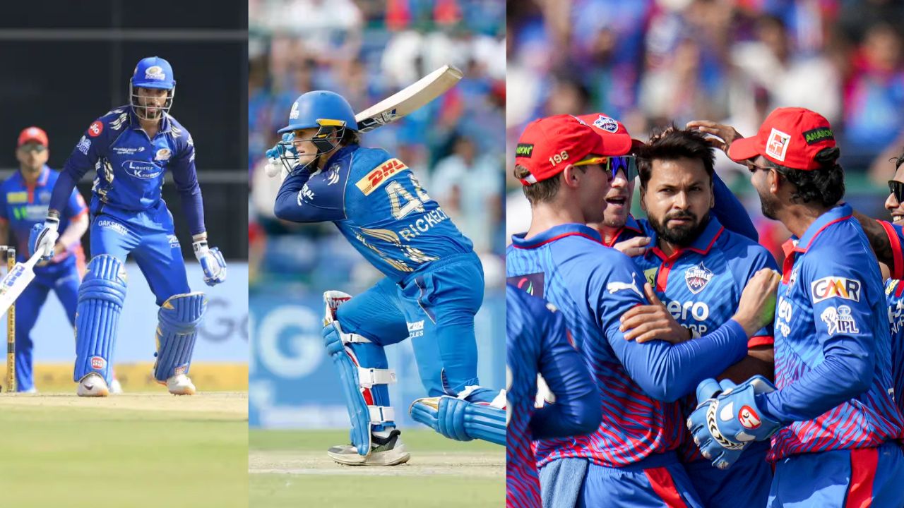 MI vs DC Mukesh Kumar take doble wicket of Mumbai Indians in a single over tilak Varma Ryan Rickelton