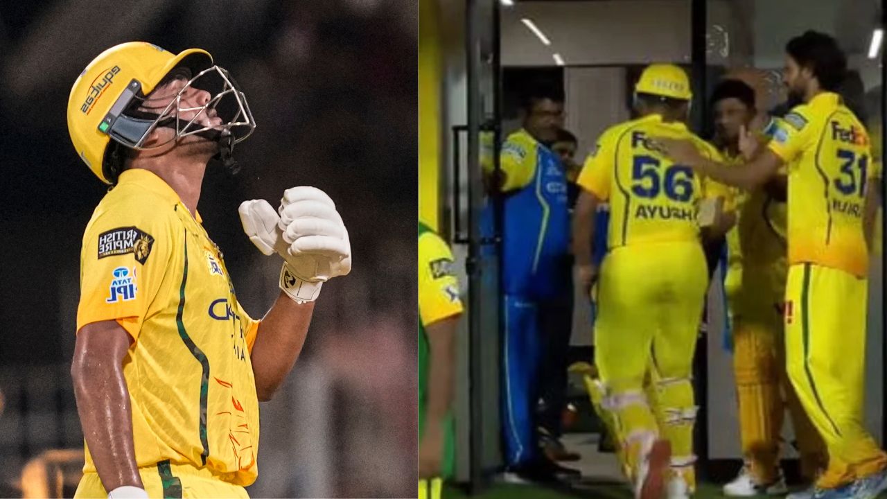 Ayush Mhatre get Retired out after hitting Fifty