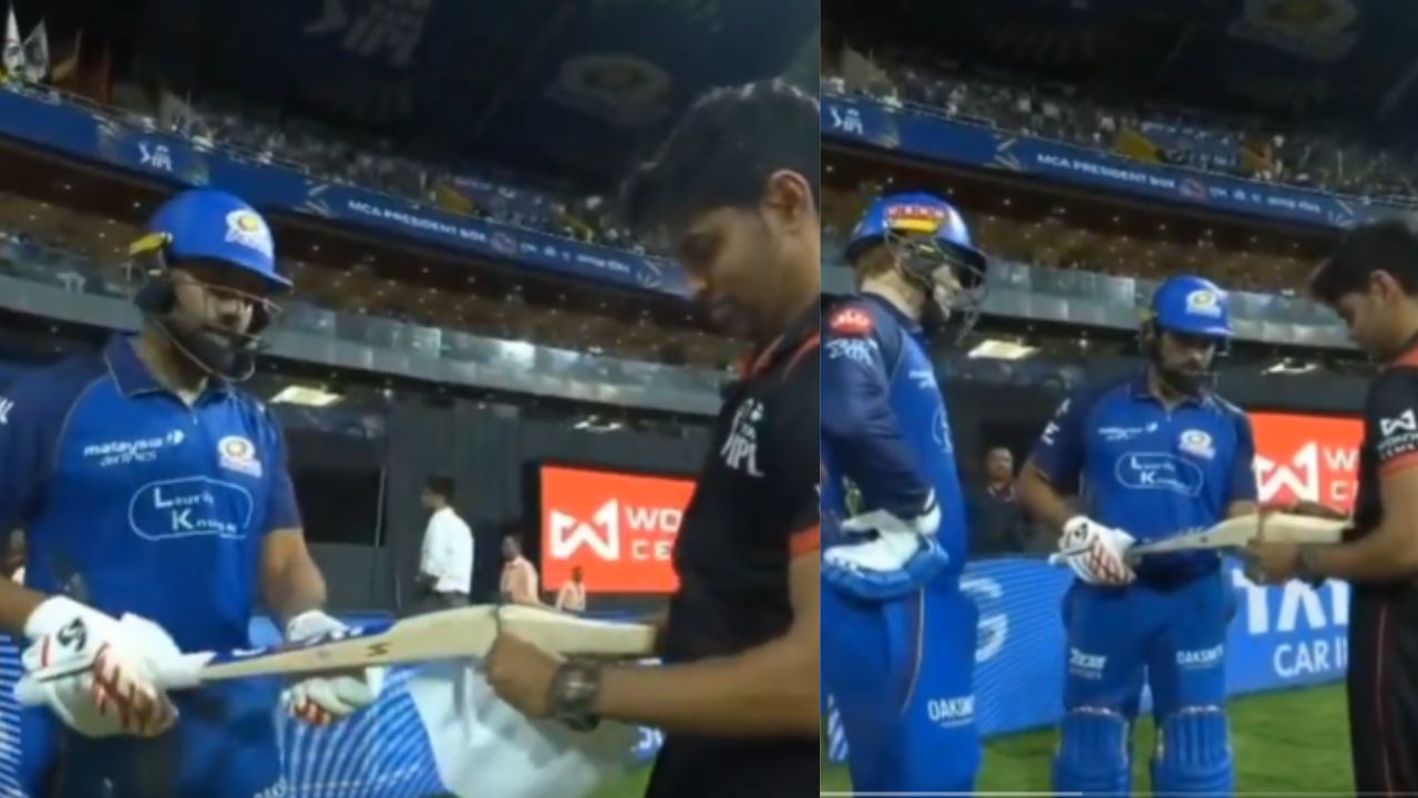 Rohit Sharma gets frustrated on fourth umpire mishandles bat check